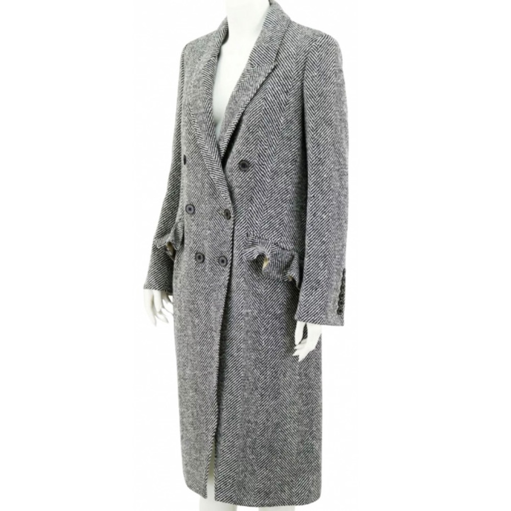 NWOT Burberry Herringbone Trench Wool Coat - Picture 2 of 8